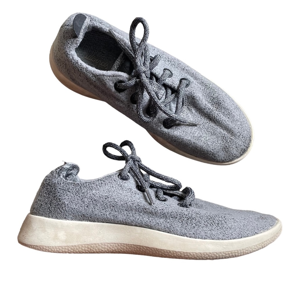 Allbirds Merino Wool Runners Size 9 Gray Sneakers Lace Up Athletic Shoes